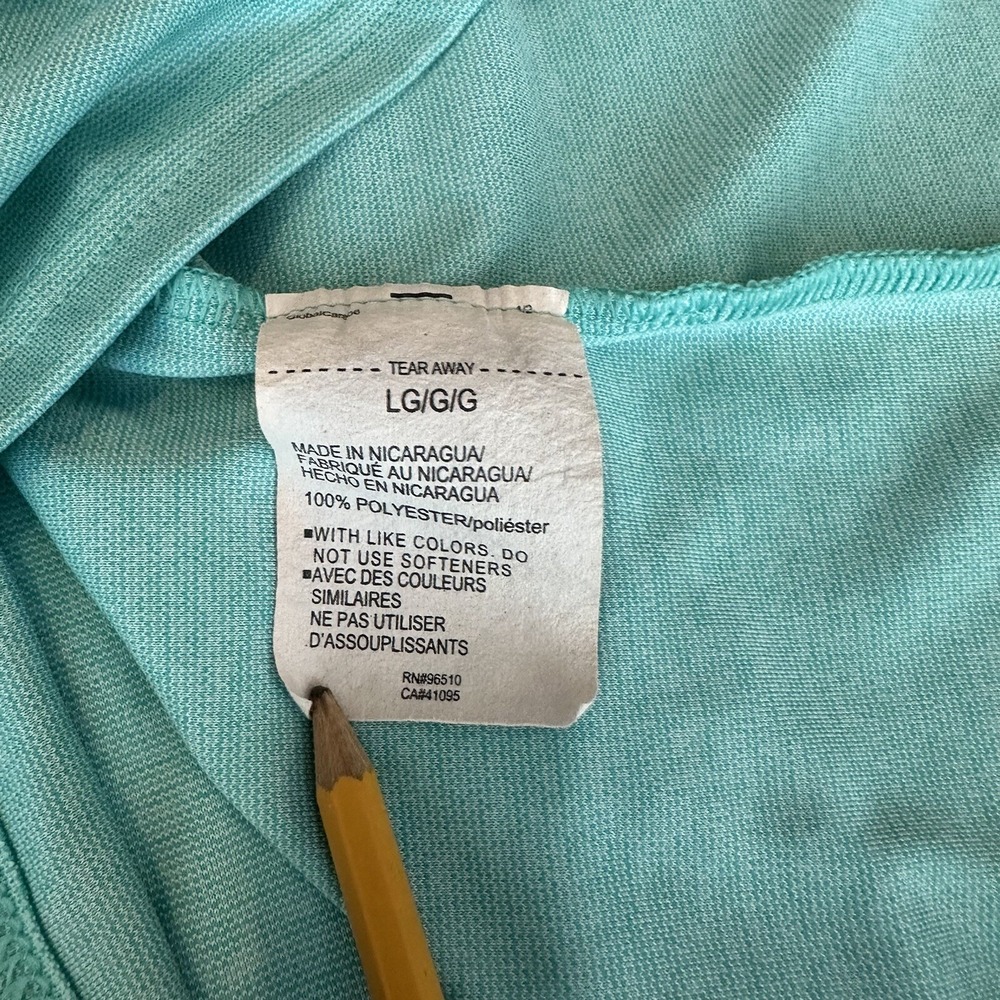 Under Armour Womens Large Green Loose Fit Short Sleeve V Neck Polyester Shirt - Picture 9 of 11